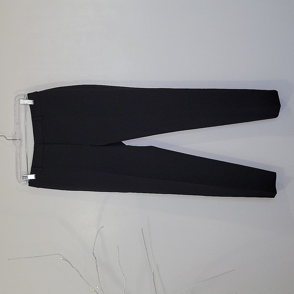 Peserico Fleece Wool Blend Black Straight Trousers SZ 44 IT 8 US